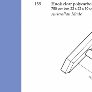 Hook clear polycarbonate 12mm