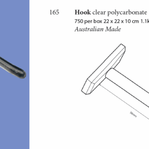 Hook clear polycarbonate 38mm