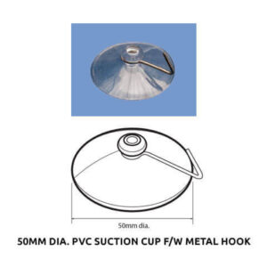 50mm dia. PVC f/w metal hook